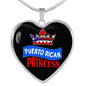 Puerto Rican Princess Necklace Stainless Steel or 18k Gold Heart Pendant 18-22'' - Express Your Love Gifts