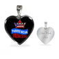 Puerto Rican Princess Necklace Stainless Steel or 18k Gold Heart Pendant 18-22'' - Express Your Love Gifts