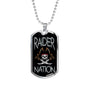 Raider Nation Vegas Football Fan Necklace Dog Tag Stainless Steel or 18k Gold 24" Chain - Express Your Love Gifts
