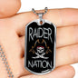 Raider Nation Vegas Football Fan Necklace Dog Tag Stainless Steel or 18k Gold 24" Chain - Express Your Love Gifts