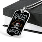 Raider Nation Vegas Football Fan Necklace Dog Tag Stainless Steel or 18k Gold 24" Chain - Express Your Love Gifts