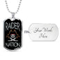Raider Nation Vegas Football Fan Necklace Dog Tag Stainless Steel or 18k Gold 24" Chain - Express Your Love Gifts