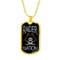 Raider Nation Vegas Football Fan Necklace Dog Tag Stainless Steel or 18k Gold 24" Chain - Express Your Love Gifts
