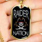 Raider Nation Vegas Football Fan Necklace Dog Tag Stainless Steel or 18k Gold 24" Chain - Express Your Love Gifts