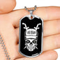Day of the Dead Vegas Football Fan Necklace Dog Tag Stainless Steel or 18k Gold 24" Chain - Express Your Love Gifts
