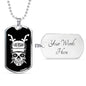 Day of the Dead Vegas Football Fan Necklace Dog Tag Stainless Steel or 18k Gold 24" Chain - Express Your Love Gifts
