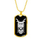 Day of the Dead Vegas Football Fan Necklace Dog Tag Stainless Steel or 18k Gold 24" Chain - Express Your Love Gifts