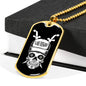 Day of the Dead Vegas Football Fan Necklace Dog Tag Stainless Steel or 18k Gold 24" Chain - Express Your Love Gifts