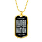 Raider Nation Football Fan Necklace Dog Tag Stainless Steel or 18k Gold 24" Chain - Express Your Love Gifts
