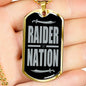 Raider Nation Football Fan Necklace Dog Tag Stainless Steel or 18k Gold 24" Chain - Express Your Love Gifts