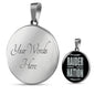 Raider Nation Football Circle Pendant Necklace Stainless Steel or 18k Gold 18-22" - Express Your Love Gifts