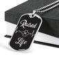 Raised To Life Romans 6:4 Baptism Christian Necklace Stainless Steel or 18k Gold Dog Tag 24" Chain - Express Your Love Gifts