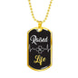 Raised To Life Romans 6:4 Baptism Christian Necklace Stainless Steel or 18k Gold Dog Tag 24" Chain - Express Your Love Gifts
