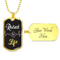 Raised To Life Romans 6:4 Baptism Christian Necklace Stainless Steel or 18k Gold Dog Tag 24" Chain - Express Your Love Gifts