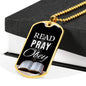 Read Play Obey Necklace Stainless Steel or 18k Gold Dog Tag 24" Chain-Express Your Love Gifts