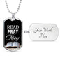 Read Play Obey Necklace Stainless Steel or 18k Gold Dog Tag 24" Chain-Express Your Love Gifts