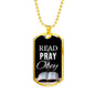 Read Play Obey Necklace Stainless Steel or 18k Gold Dog Tag 24" Chain-Express Your Love Gifts