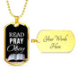 Read Play Obey Necklace Stainless Steel or 18k Gold Dog Tag 24" Chain-Express Your Love Gifts