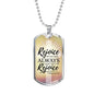 Rejoice In God's Presence Necklace Stainless Steel or 18k Gold Dog Tag 24" Chain-Express Your Love Gifts