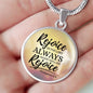 Rejoice In The Lord Always Circle Necklace Stainless Steel or 18k Gold 18-22" - Express Your Love Gifts