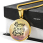 Rejoice In The Lord Always Circle Necklace Stainless Steel or 18k Gold 18-22" - Express Your Love Gifts