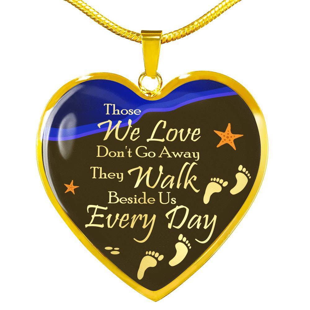 Remembrance Necklace Stainless Steel or 18k Gold Heart Pendant 18-22" - Express Your Love Gifts