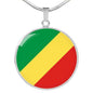 Republic Of The Congo Flag Necklace Republic Of The Congo Flag Stainless Steel or 18k Gold 18-22" - Express Your Love Gifts