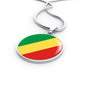 Republic Of The Congo Flag Necklace Republic Of The Congo Flag Stainless Steel or 18k Gold 18-22" - Express Your Love Gifts