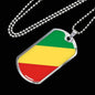 Republic Of The Congo Flag Necklace Republic Of The Congo Flag Stainless Steel or 18k Gold Dog Tag 24" - Express Your Love Gifts