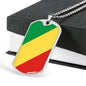 Republic Of The Congo Flag Necklace Republic Of The Congo Flag Stainless Steel or 18k Gold Dog Tag 24" - Express Your Love Gifts