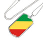 Republic Of The Congo Flag Necklace Republic Of The Congo Flag Stainless Steel or 18k Gold Dog Tag 24" - Express Your Love Gifts