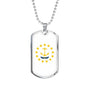 Rhode Island Flag Pendant Stainless Steel or 18k Gold Dog Tag Necklace 24" Chain - Express Your Love Gifts