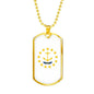 Rhode Island Flag Pendant Stainless Steel or 18k Gold Dog Tag Necklace 24" Chain - Express Your Love Gifts
