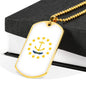 Rhode Island Flag Pendant Stainless Steel or 18k Gold Dog Tag Necklace 24" Chain - Express Your Love Gifts