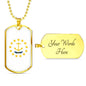 Rhode Island Flag Pendant Stainless Steel or 18k Gold Dog Tag Necklace 24" Chain - Express Your Love Gifts