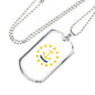 Rhode Island Flag Pendant Stainless Steel or 18k Gold Dog Tag Necklace 24" Chain - Express Your Love Gifts