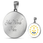 Rhode Island State Flag Necklace Stainless Steel or 18k Gold Circle Pendant 18-22" - Express Your Love Gifts