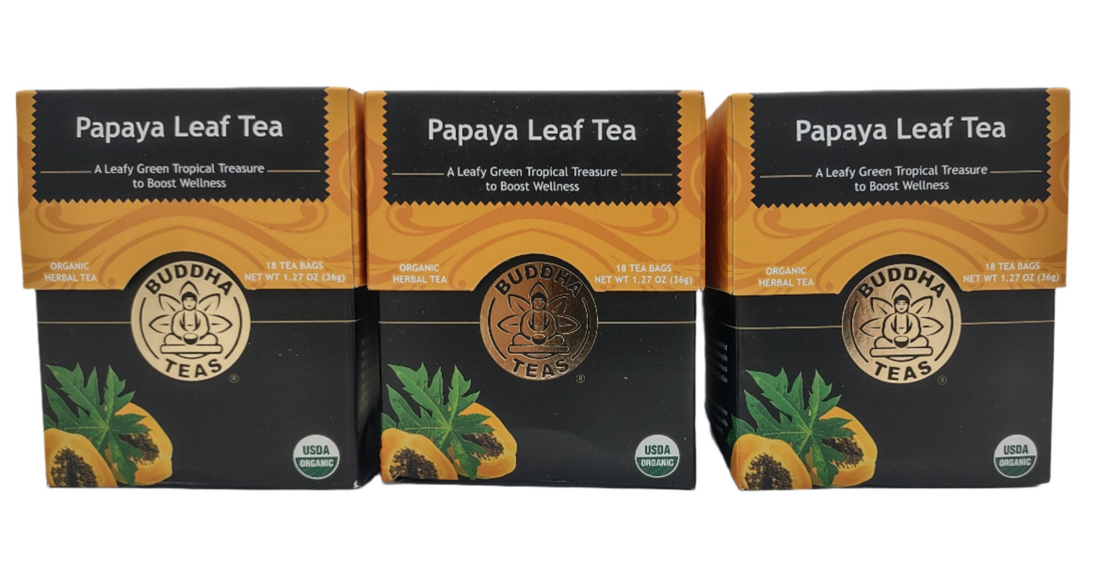 Buddha Teas Organic Papaya Leaf Tea – Caffeine-Free, Kosher, USDA Organic, 54 Bleach-Free Tea Bags (Pack of 3)-Express Your Love Gifts