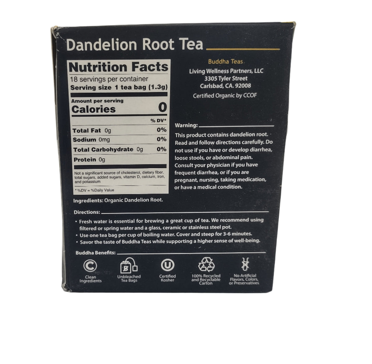 Buddha Teas Organic Dandelion Root Tea – Caffeine-Free, Kosher, Non-GMO, 54 Bleach-Free Tea Bags (Pack of 3)-Express Your Love Gifts