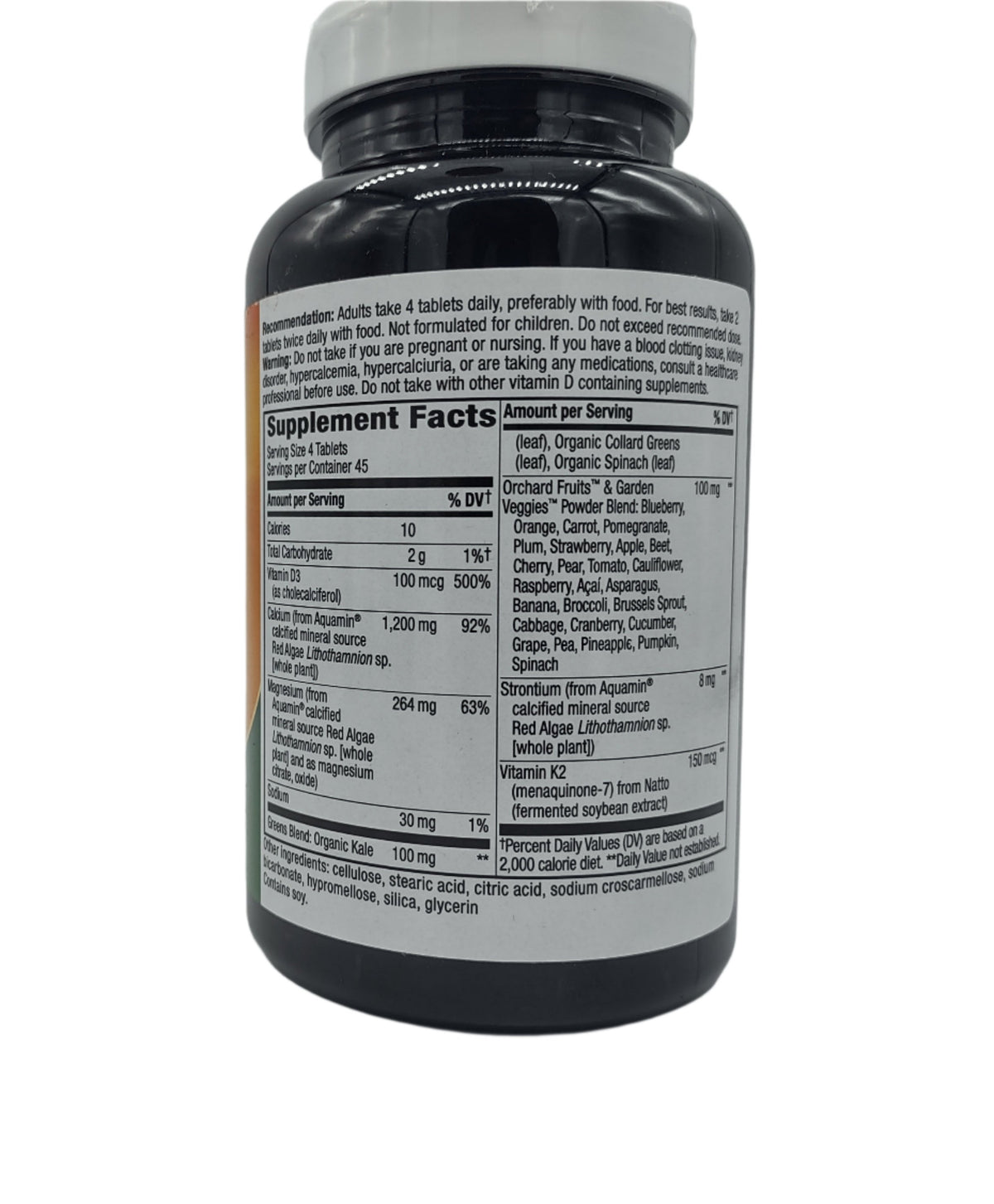 Alive! Calcium Bone Support, Plant-Based Calcium with D3, K2 & Magnesium, 120 Tablets-Express Your Love Gifts