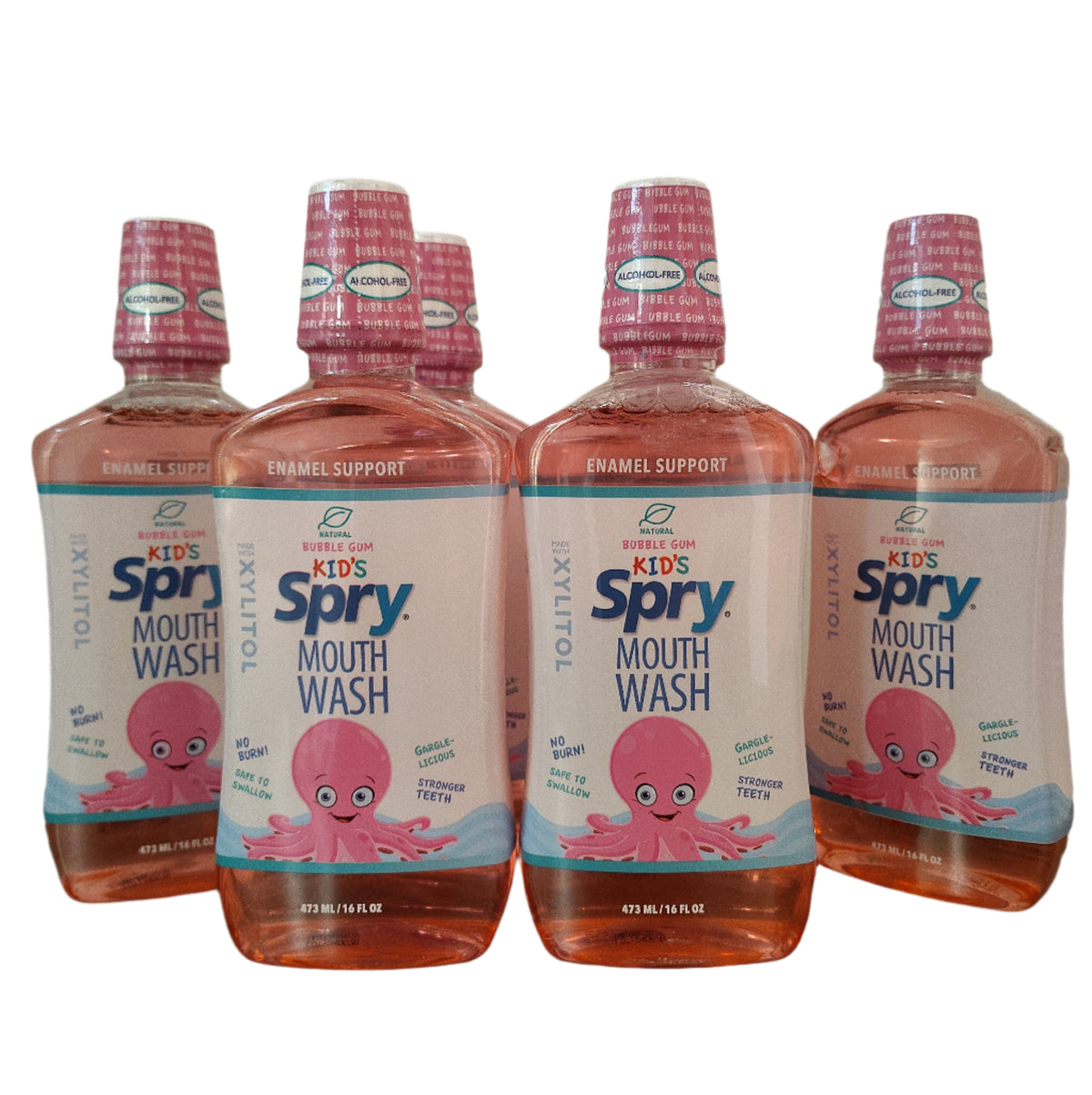 Spry Kids Xylitol Mouthwash, Bubble Gum Flavor, Fluoride-Free, Enamel Support – 16 fl oz, 6-Pack-Express Your Love Gifts