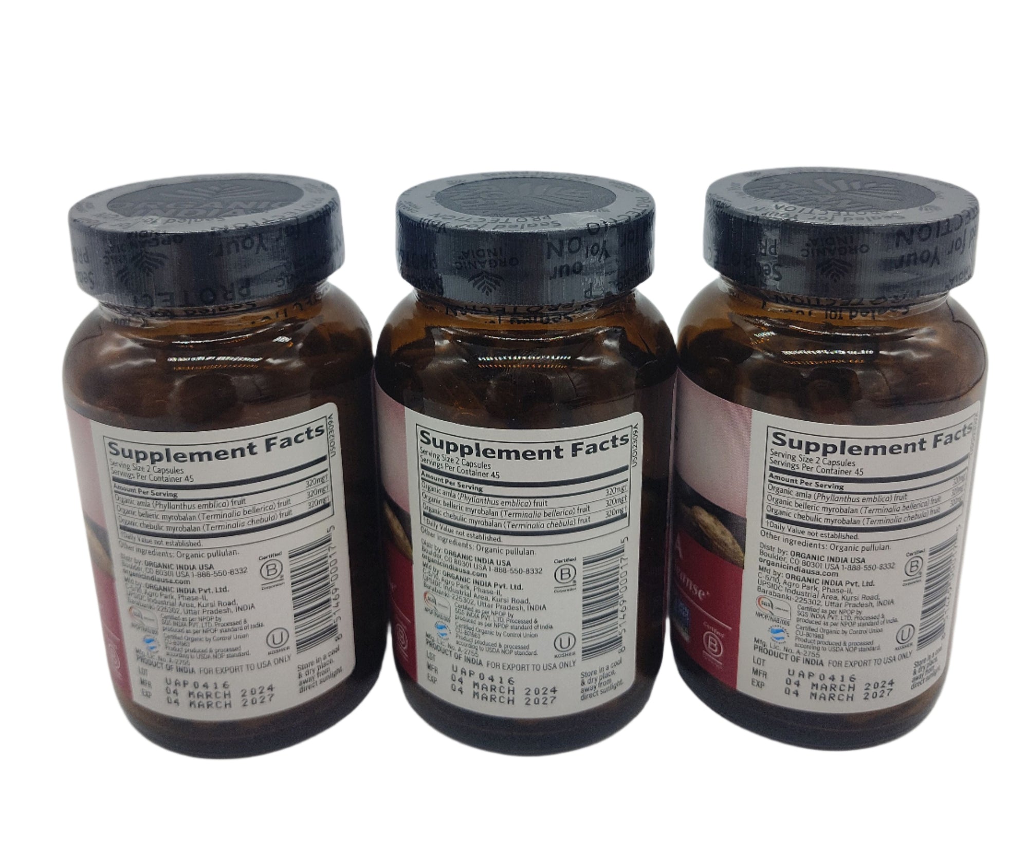 Organic India Triphala 3-Pack (270 Ct) | Digestive & Colon Cleanse | Vegan Herbal Capsules-Express Your Love Gifts