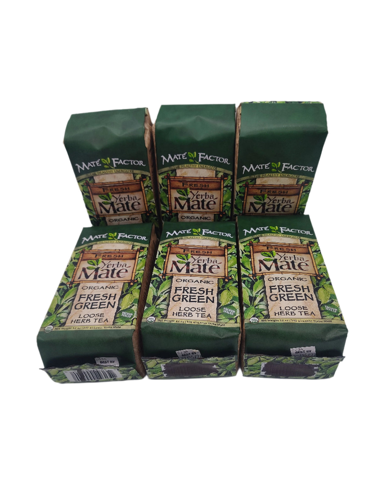 Mate Factor Organic Fresh Green Yerba Mate Loose-Leaf Tea 12 oz Bags 6-Pack-Express Your Love Gifts