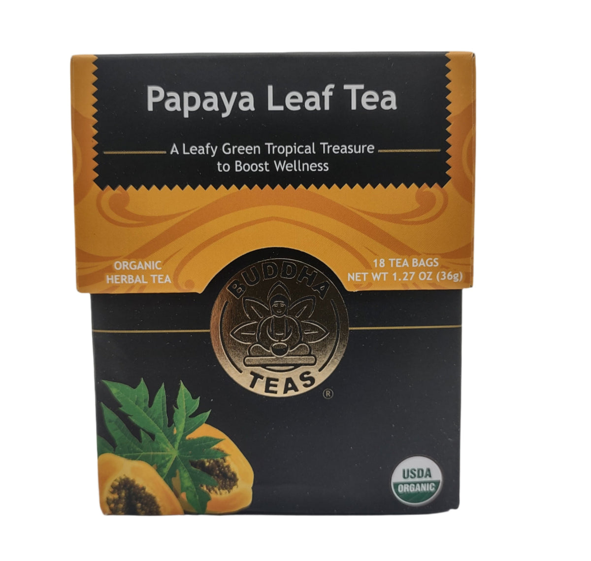 Buddha Teas Organic Papaya Leaf Tea – Caffeine-Free, Kosher, USDA Organic, 54 Bleach-Free Tea Bags (Pack of 3)-Express Your Love Gifts
