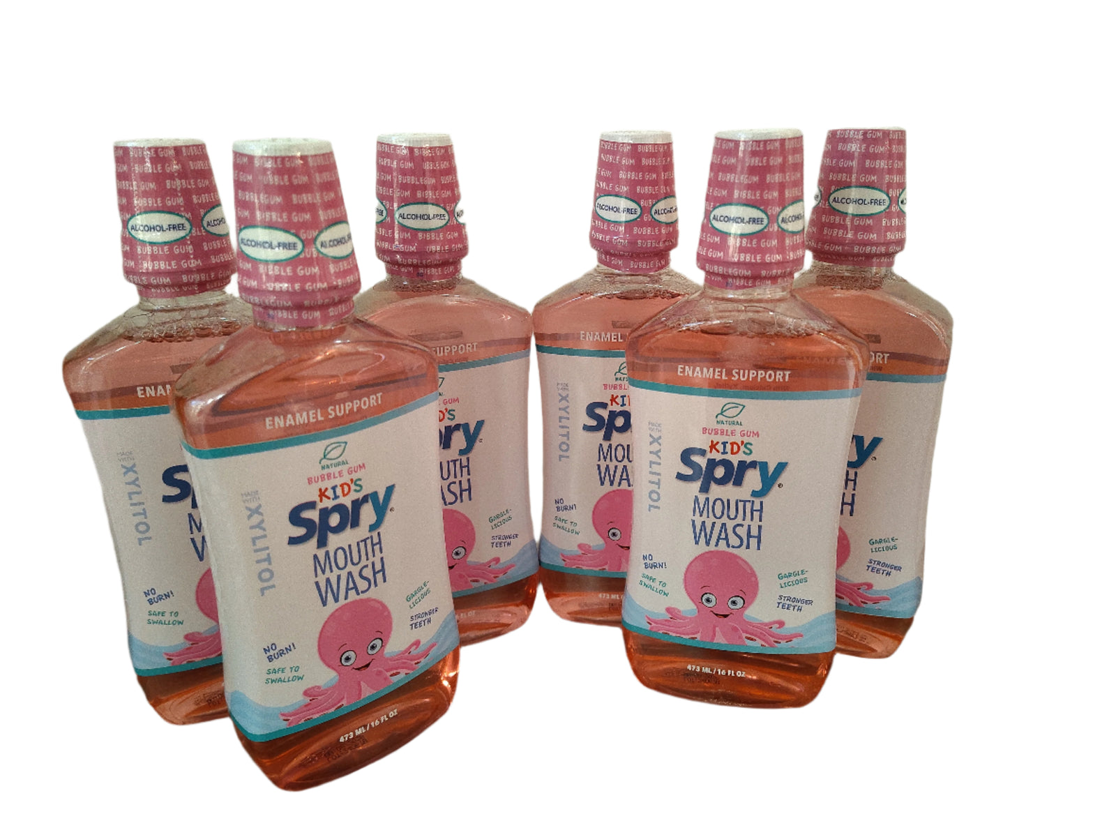 Spry Kids Xylitol Mouthwash, Bubble Gum Flavor, Fluoride-Free, Enamel Support – 16 fl oz, 6-Pack-Express Your Love Gifts