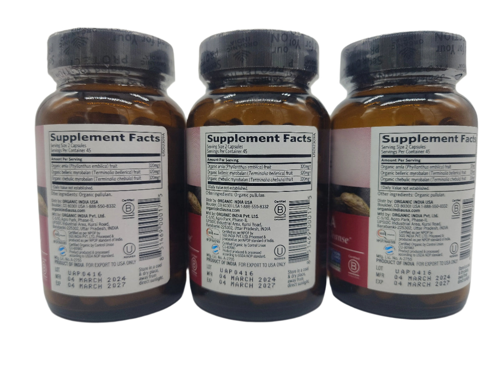 Organic India Triphala 3-Pack (270 Ct) | Digestive & Colon Cleanse | Vegan Herbal Capsules-Express Your Love Gifts