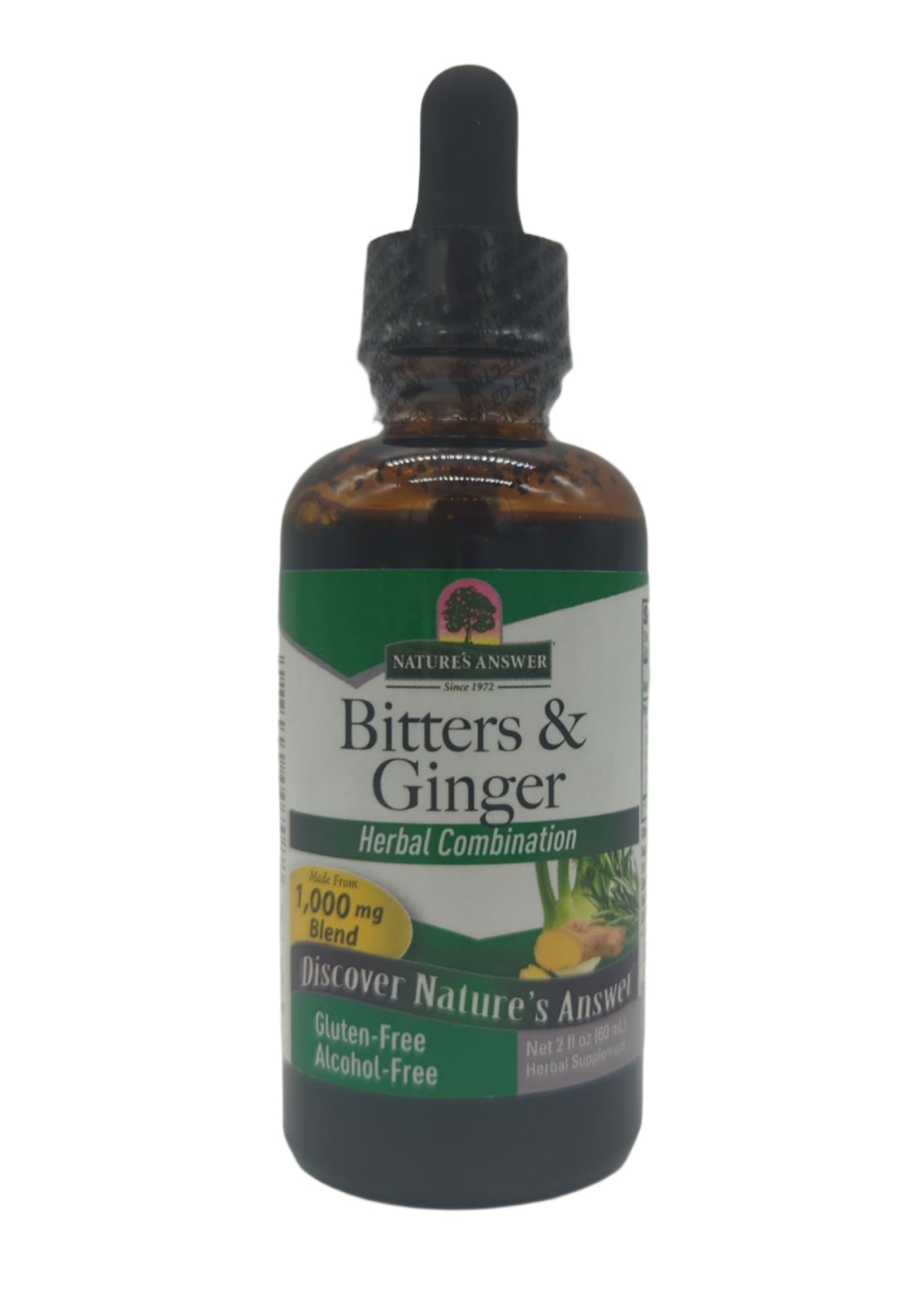 Nature's Answer Bitters &amp; Ginger Herbal Supplement, Alcohol-Free Digestive Support, 2 fl oz-Express Your Love Gifts