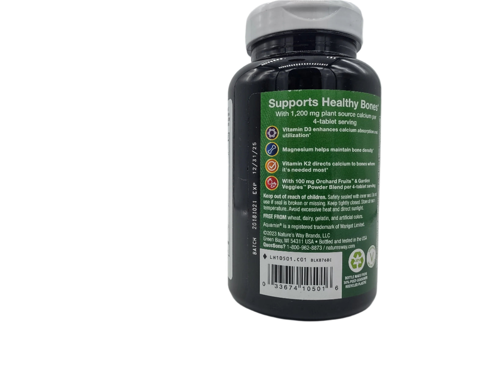 Alive! Calcium Bone Support, Plant-Based Calcium with D3, K2 & Magnesium, 120 Tablets-Express Your Love Gifts