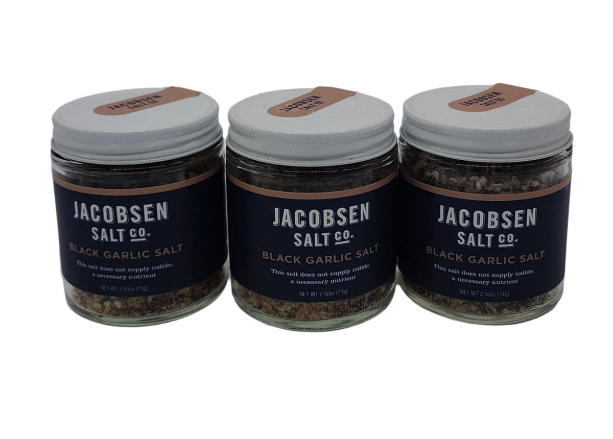 Jacobsen Salt Co. Black Garlic Infused Kosher Salt, 2.5 oz, Hand-Harvested from Oregon-Express Your Love Gifts