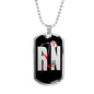 Rn Nurse Necklacestainless Steel or 18k Gold Dog Tag W 24" - Express Your Love Gifts